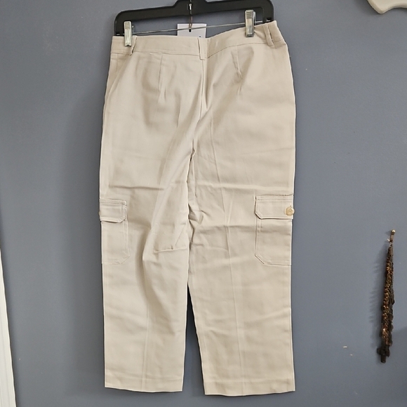 #130 NWOT Briggs New York Cream Cargo Pants Sz 8 Waist 16 - Picture 6 of 6